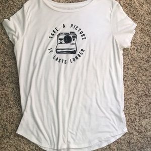 White graphic tee